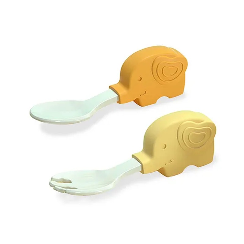 Bembika Baby Training Spoon Elephant Shape Spoon Baby Silicone Training Spoon For Baby – Yellow