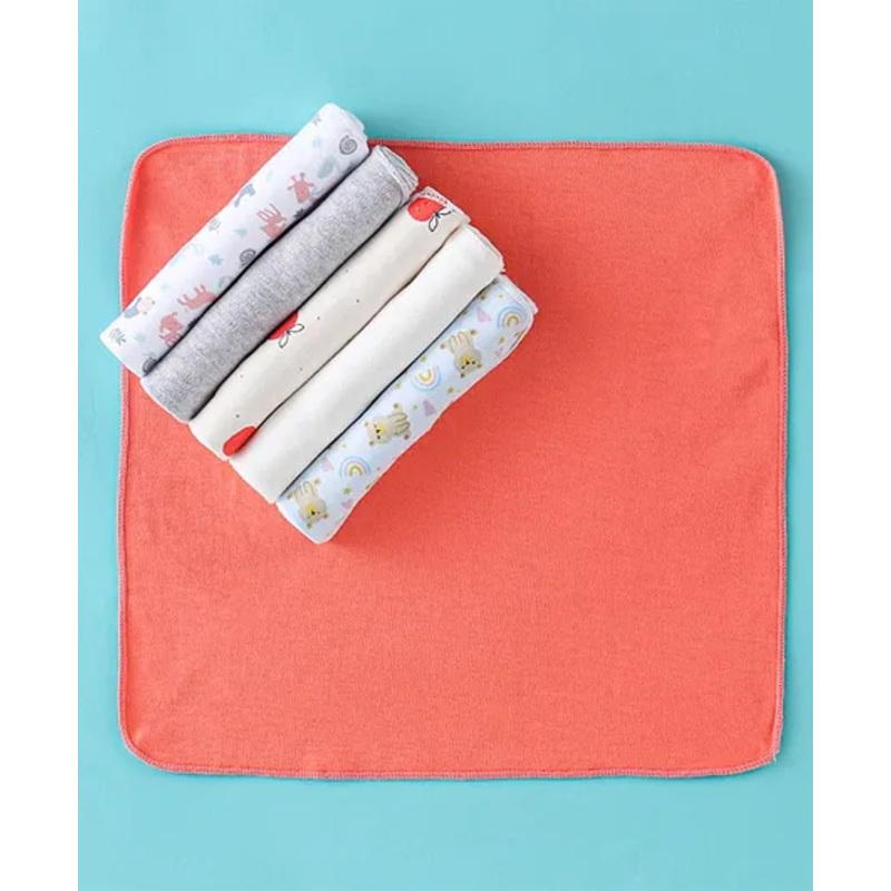 Ben Benny Cotton Terry Knit Wash cloth Bear Design Pack of 6 L 30 x B 30 cm- Multicolor