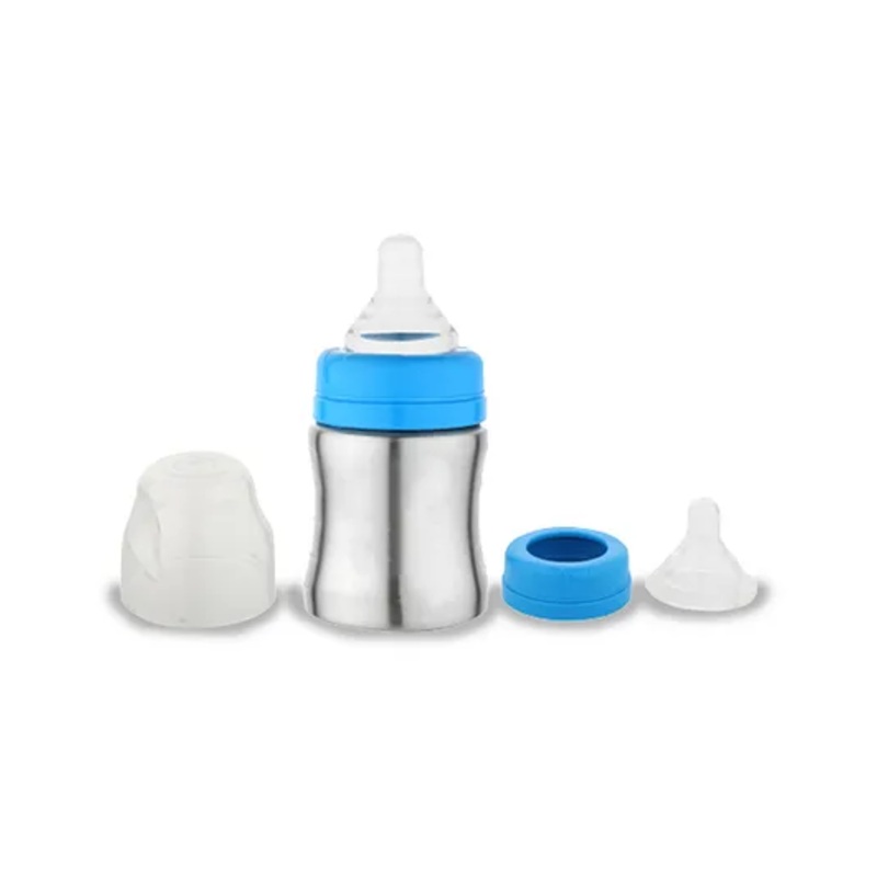 Chinmay Kids Stainless Steel Baby Feeding Bottle No Plastic With Internal Marking For Newborn Blue – 125 ml