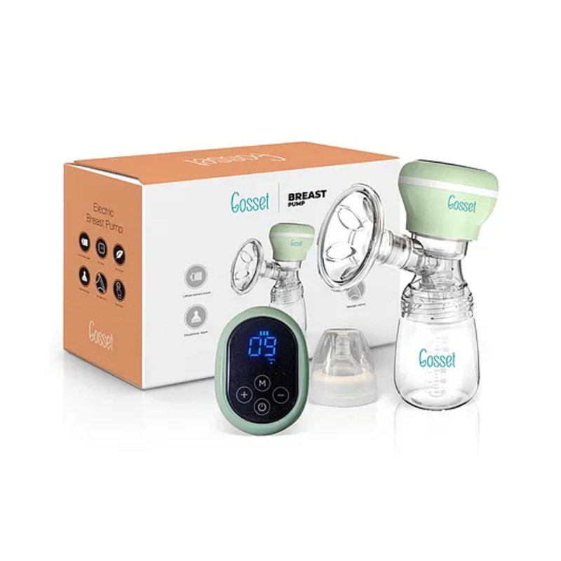 Cosset Portable Electric Breast Pump for Feeding Mother | with 3 Phase and 9 Level Each | Automatic | in Built Battery | BPA Free with Soft Silicon Shield