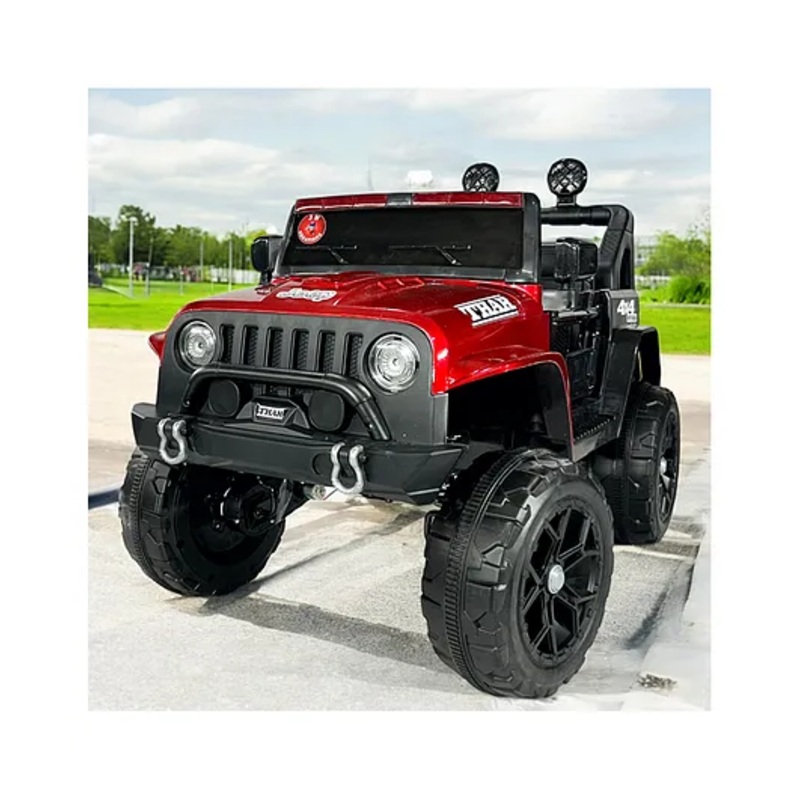JN Creations 12V Police Kids 4X4 Jeep Battery Operated Ride on MI 111 with Remote Control & Police Siren – Red