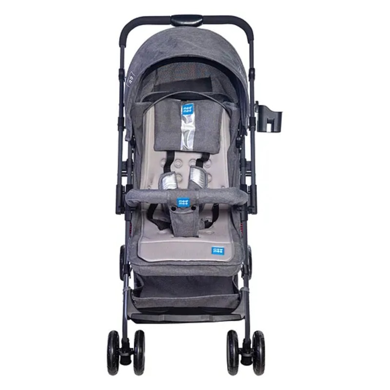 Mee Mee Baby Pram Spacious Baby Stroller, Comfortable Seating, Feeding Tray 3 Recline Position Stroller -Light Grey