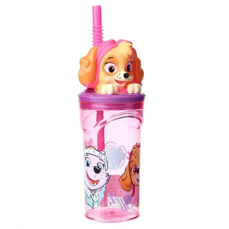 Paw Patrol Stor 3D Figurine Tumbler with Straw Pink – 360 ml