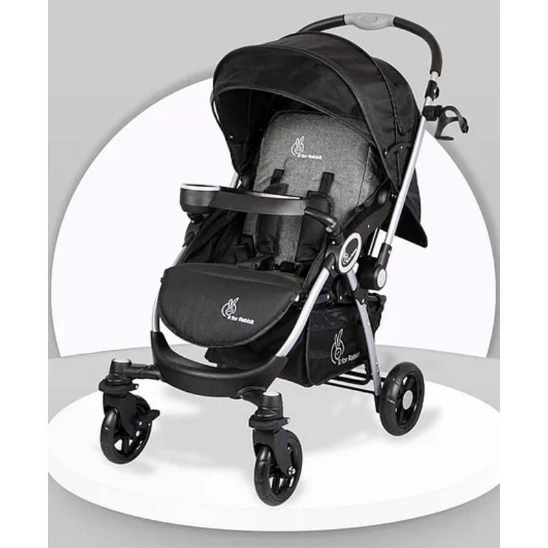 R for Rabbit Chocolate Ride Stylish Baby Stroller and Pram for Baby, Kids, Infants, Newborn, Boys & Girls of 6 Months to 3 Years (Black)