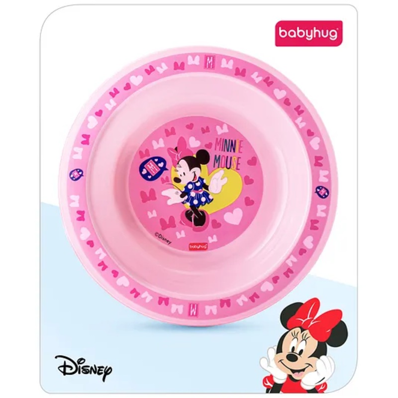 Babyhug BPA Free  Round Bowl with Minnie Mouse Print – Pink