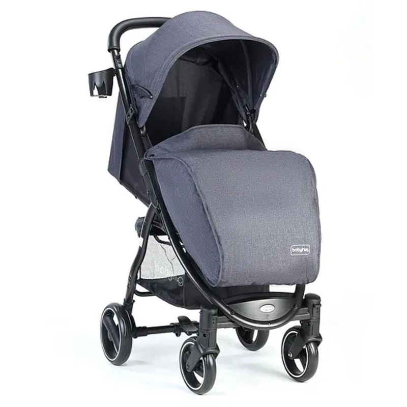 Babyhug Imperial Stroller With Foot Cover And Mosquito Net – Dark Grey