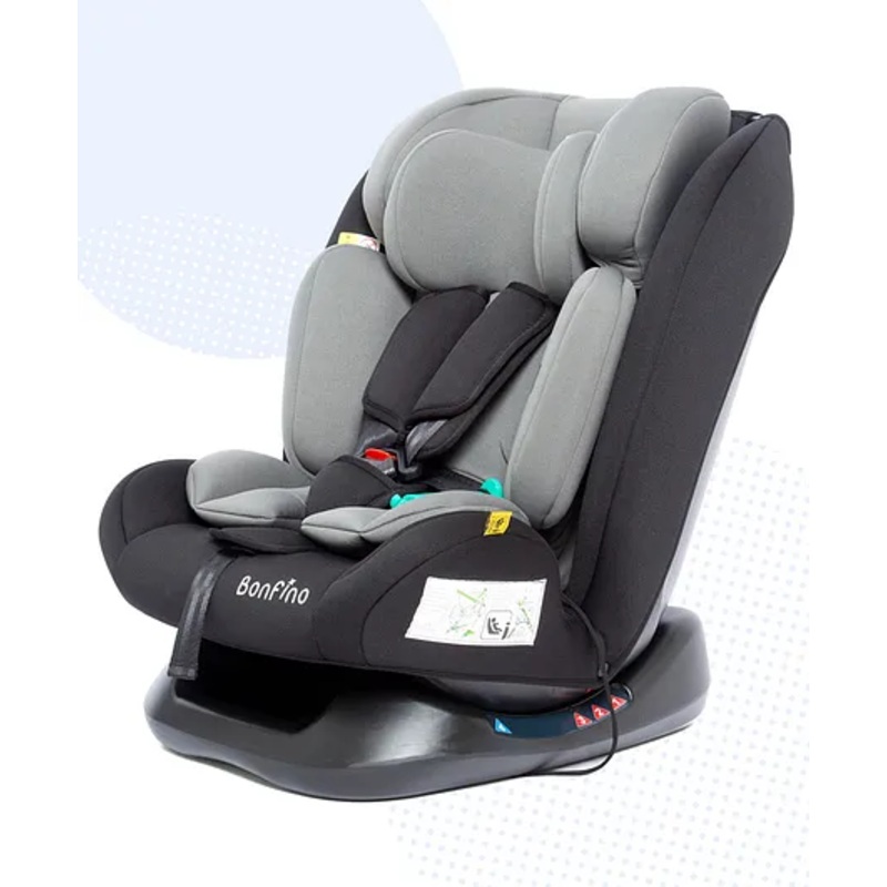 Bonfino Safety Max iSize Convertible Car Seat| R129 Certified| 4 Level Reciling| Side Impact Protection| Rear and Forward Facing| Reclining Seat| Adjustable Head-rest| Shock-resistant Foam