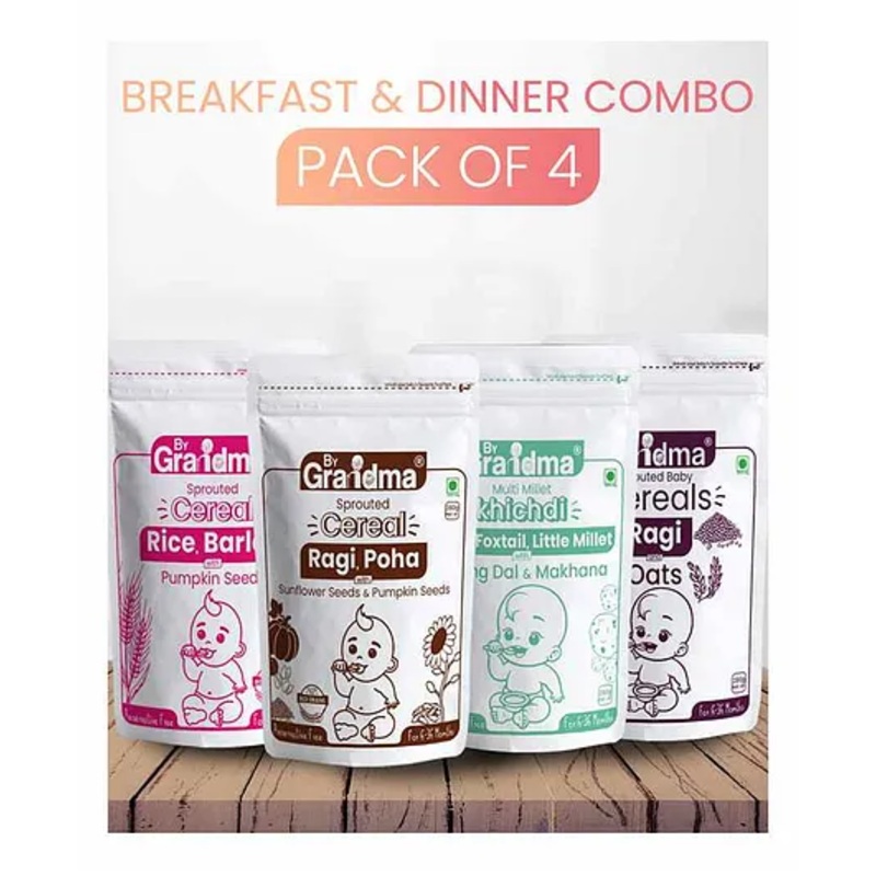 ByGrandma Combo 5 Kids Porridges – Breakfast & Dinner, 1120g for 12M+ | Energy-Boosting, Homemade, Preservative-Free