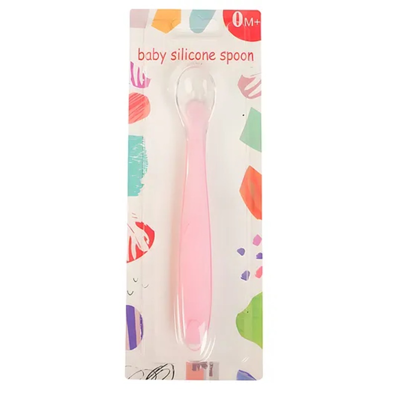 Cozy Vibes Soft Food Grade Silicone Baby Spoons Kids Feeding Safe Training Spoon for Toddlers Baby Silicone Spoon Feeder-Pack of 1-Color May Vary