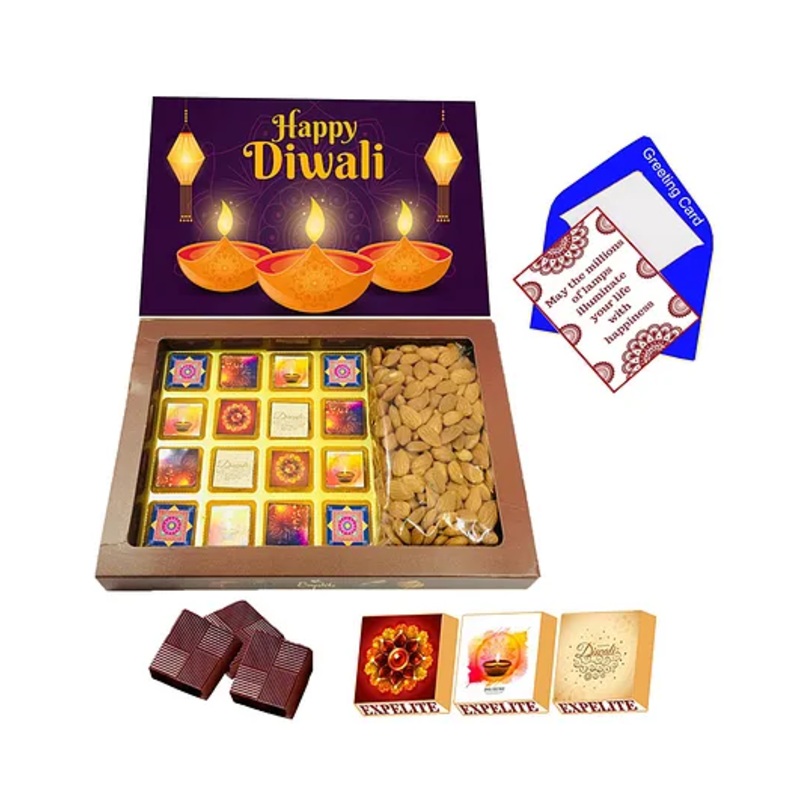 Expelite Diwali Chocolate and Dryfruit Gift Hamper – 450 gm