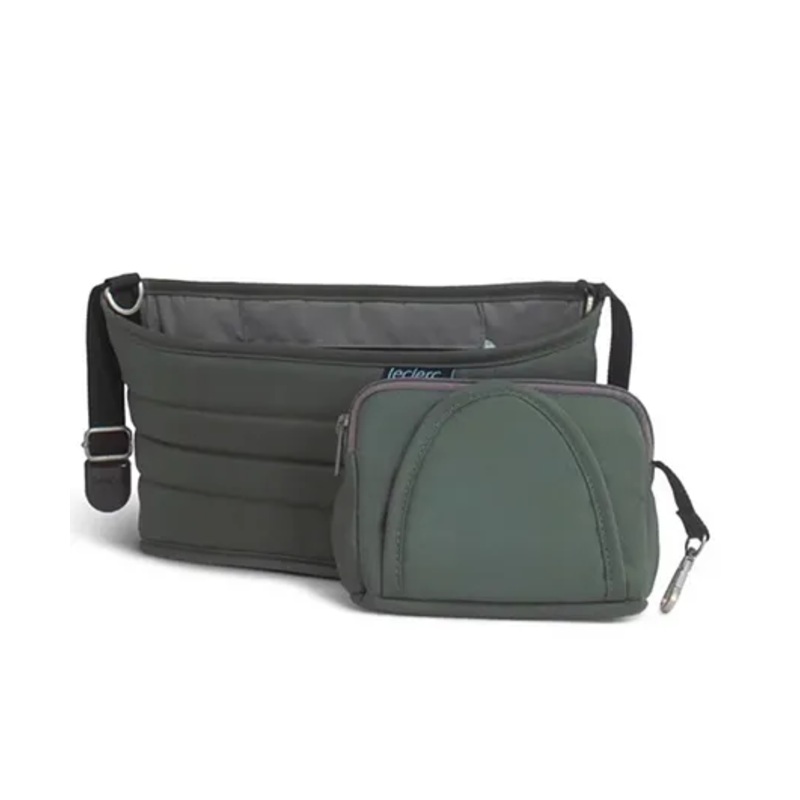 Leclerc Baby Organiser with Pouch  Easy & Quick Attachment | Stroller Storage Bag | Compact & Stylish  Green
