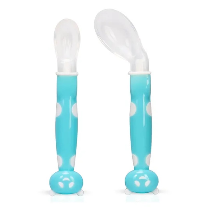 Adore ACE Flexi Silicone Feeding Spoon Set- Pack of 2- Blue