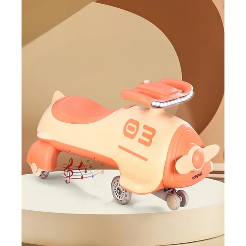 Babyhug Baby Magic Premium Aero Kids Magic Swing Car With Music Lights & ABEC 7 Bearing with PU LED Wheels – Orange
