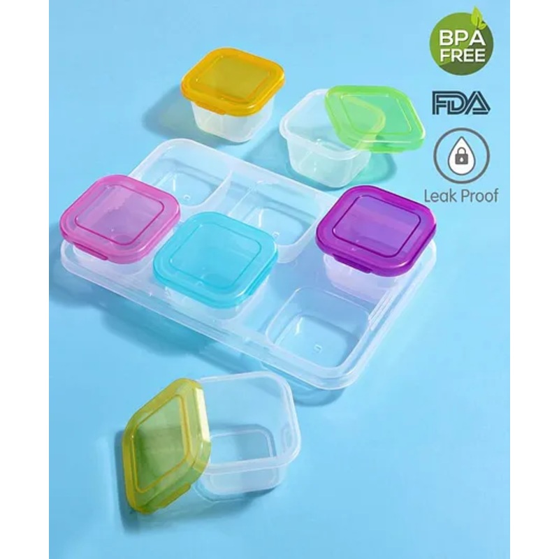 Babyhug Food Storage Containers Set of 6 – Multicolour