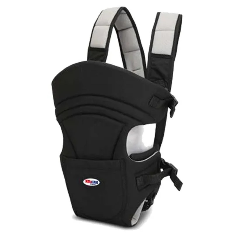 Chinmay Kids 3 in 1 Premium Baby Carrier Bag With Adjustable Strap & Head Support Line Black Grey