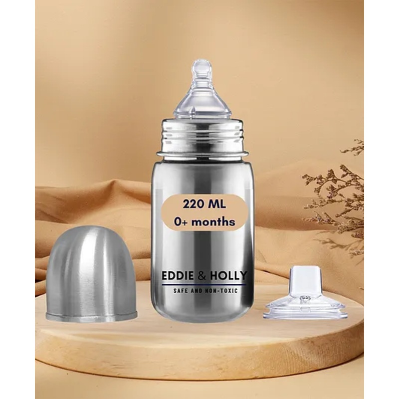 Eddie & Holly 2 in 1 Sipper Bottle for Baby | 220 ml