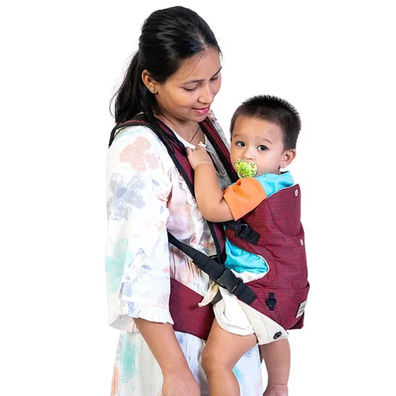 Mee Mee Light Weight Baby Carrier (Padded Waist Belt, Red)