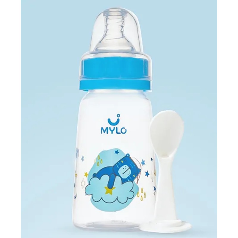 Mylo Baby Natural Feeding Bottle Slim Neck Blue – 125 ml
