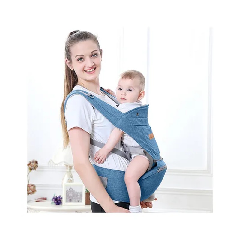 R for Rabbit Upsy Daisy Ergo Baby Carrier for New Born | 8 in 1 Hip Seat Front and Back Carry Position Adjustable Straps Kangaroo Bags for 4 to 36 Months Kids Upto 15 Kg (Denim Blue)