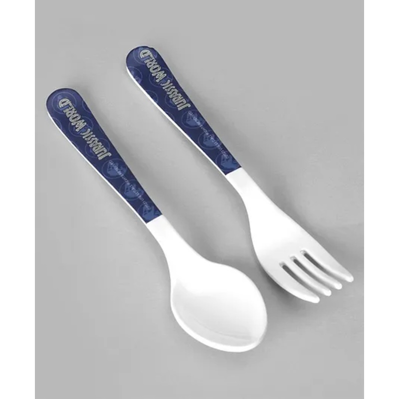 Servewell Jurassic World Theme Kids Fork and Spoon –  (Color and design may vary)