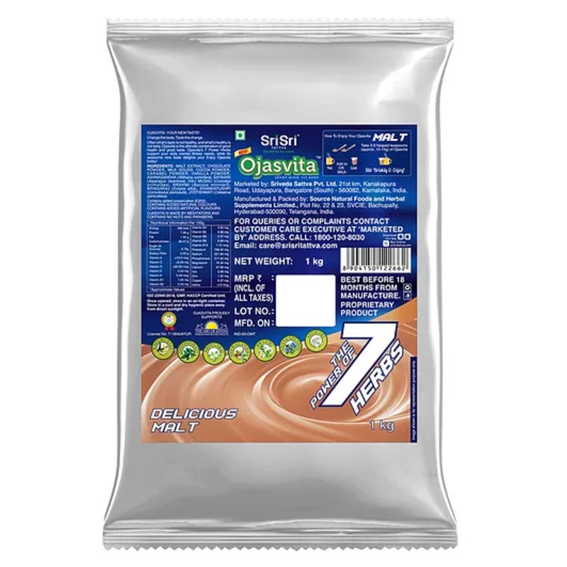 Sri Sri Tattva Ojasvita Delicious Malt Refill Pack – 1 kg