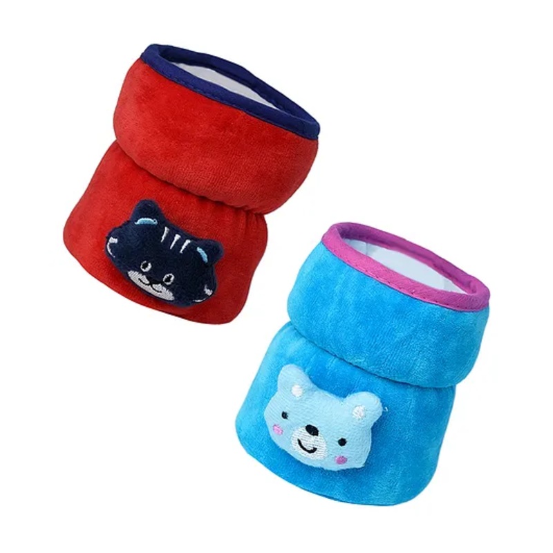 The Little Looker Plush Cotton Bottle Cover Blue Red Pack of 2 – Fits 125 ml Bottle Each