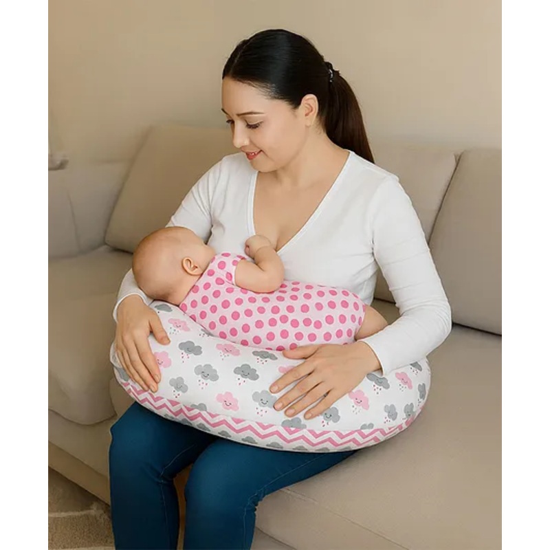 ZOE Breast Feeding Pillow Cloud Print – Pink