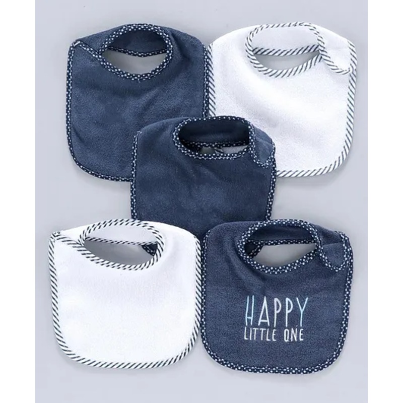 Zoe Terry Bibs Pack of 5 – Navy White