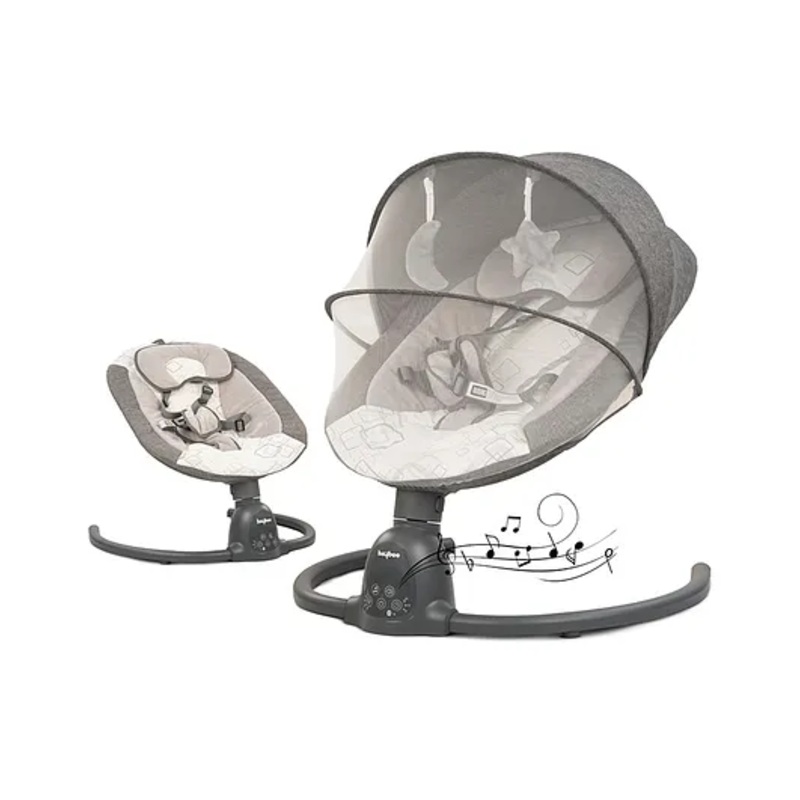 Baybee Automatic Electric Swing Cradle for New Born Baby with Adjustable Swing Speed – Grey