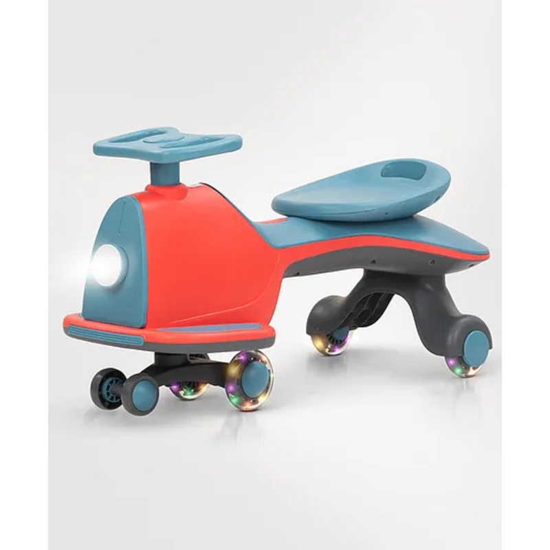 Baybee Nord Kids Magic Swing Cars Twister Push Ride on Toy Car with Music Flashing LED PU Wheels & Light – Red & Blue