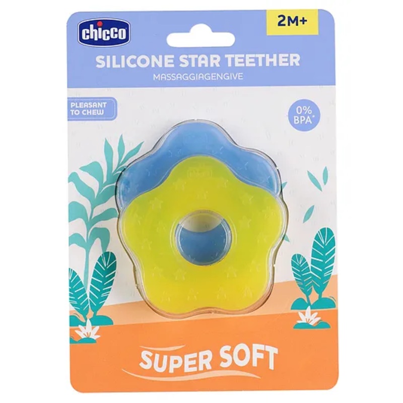 Chicco Teether Supersoft Star Design Pack of 2 – Blue & Yellow