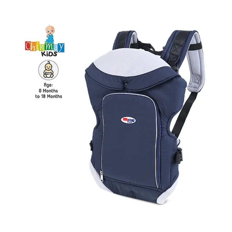 Chinmay Kids Ergonomic Kangaroo Design with Carrying Basket for Front & Back Use for Infant Baby Carrier Back Carry – Navy Blue