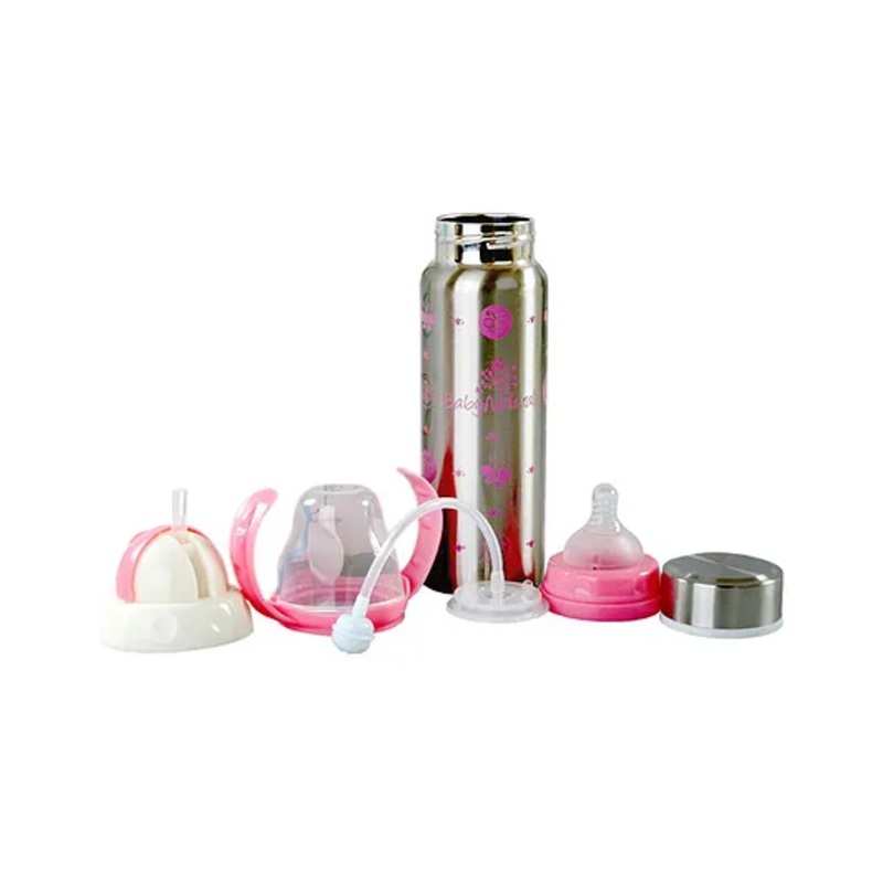 Fantasy India 3 in 1 Baby Feeding Bottle Thermo-Steel Multifunctional-Sipper Nipple & Straw 240 ml ( for 3+ Month Baby )