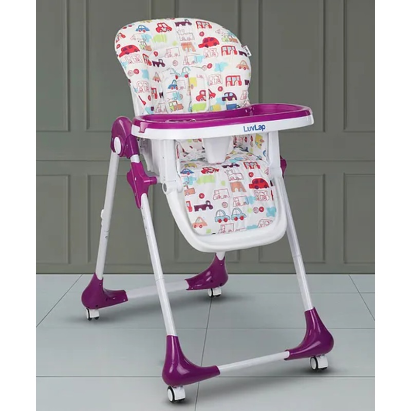 LuvLap Royal High Chair for Babies, EN 71 Certified, 3-Position Recline, 7-Level Height Adjustment, Adjustable Footrest, Feeding Chair for 6 Months+  Purple