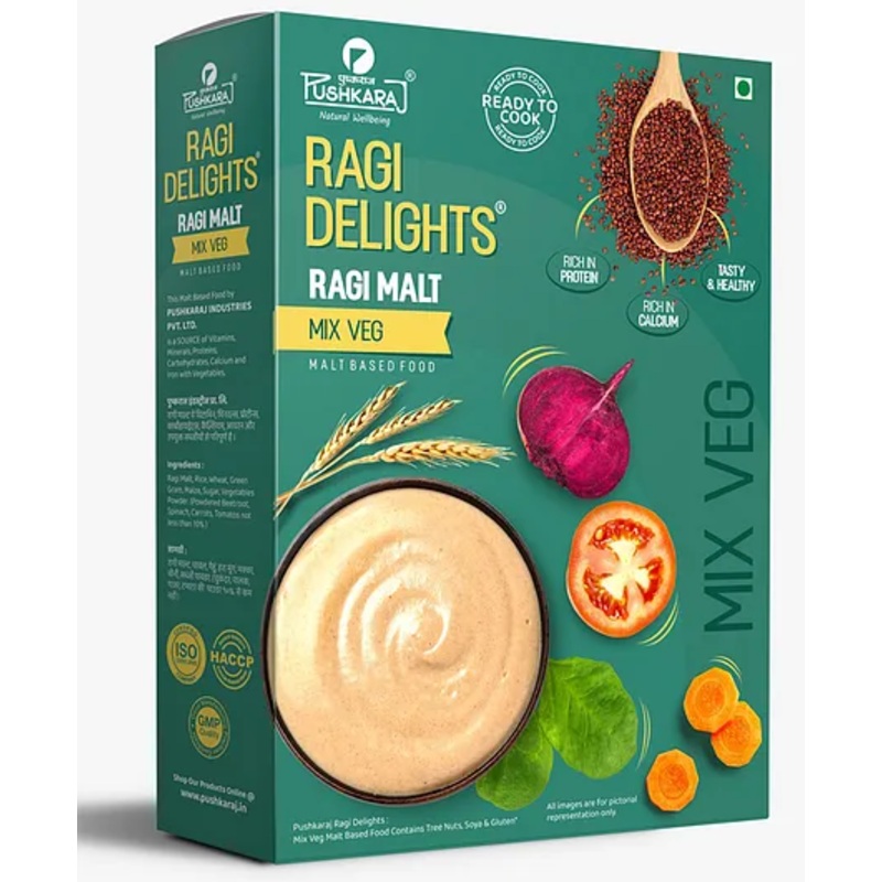 PUSHKARAJ RAGI DELIGHTS MIX VEG PACK OF 3 250 G