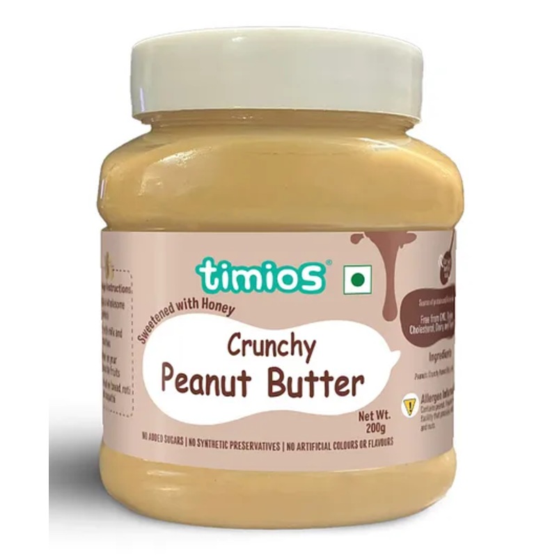 timios Crunchy Peanut Butter Sweetened with Honey – 200 g
