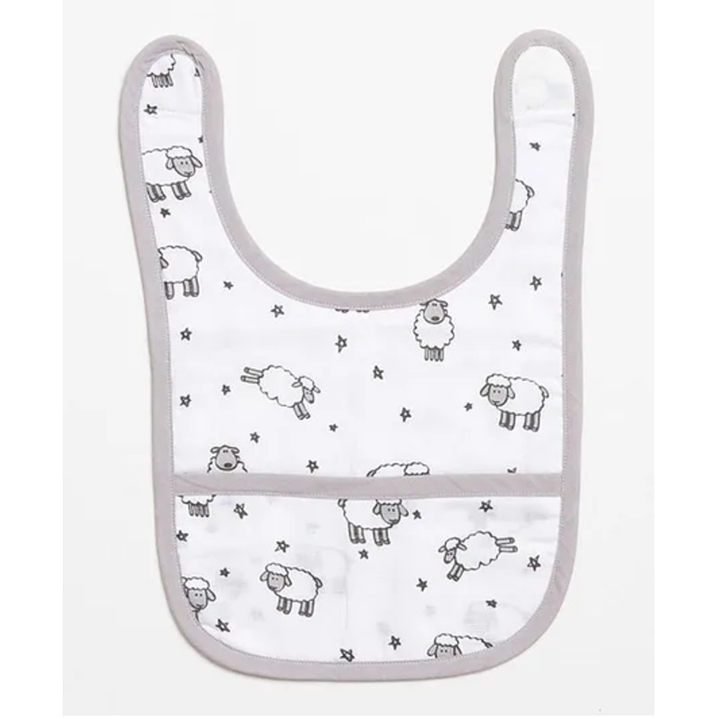 Aariro Organic Cotton Classic Muslin Bib Counting Sheep