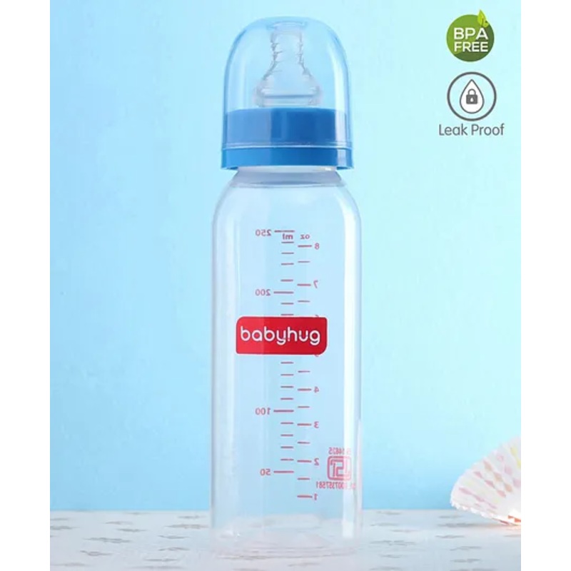 Babyhug Feeding Bottle Round Shape Silicone Nipple Blue – 250 ml