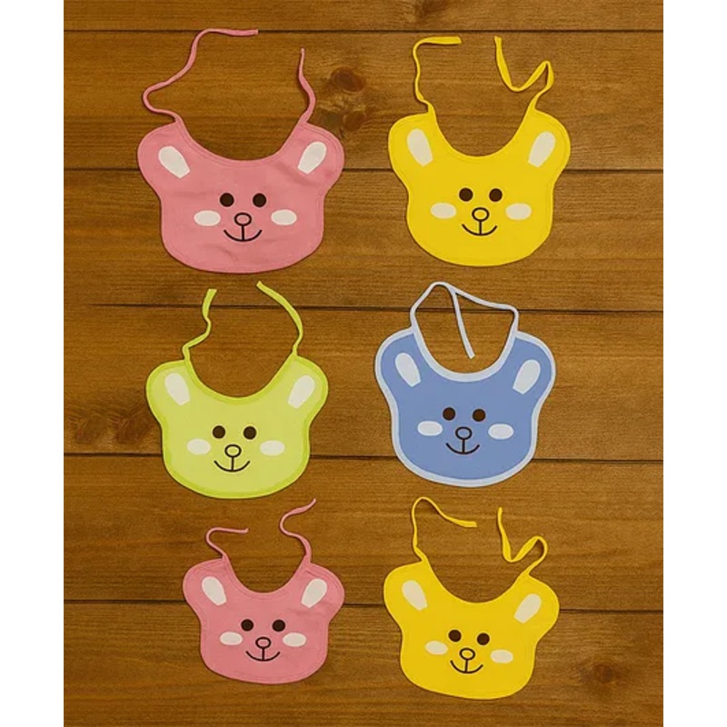Badal Kidzpremium Knot Baby Bibs – Soft Cotton, Cute Animal Prints, Comfortable & Absorbent (Set Of6)