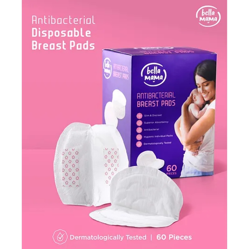 Bellamama Antibaterial Superabsorbent Disposable Breast Pads White – 60 Pieces