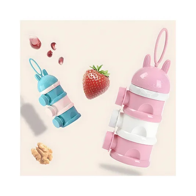 COZY VIBES 3 Tier Baby Milk Formula Dispenser Stackable Travel Formula Container No Spill Baby Snack Storage Box BPA Free- PACK OF 1 – COLOR MAY VARY