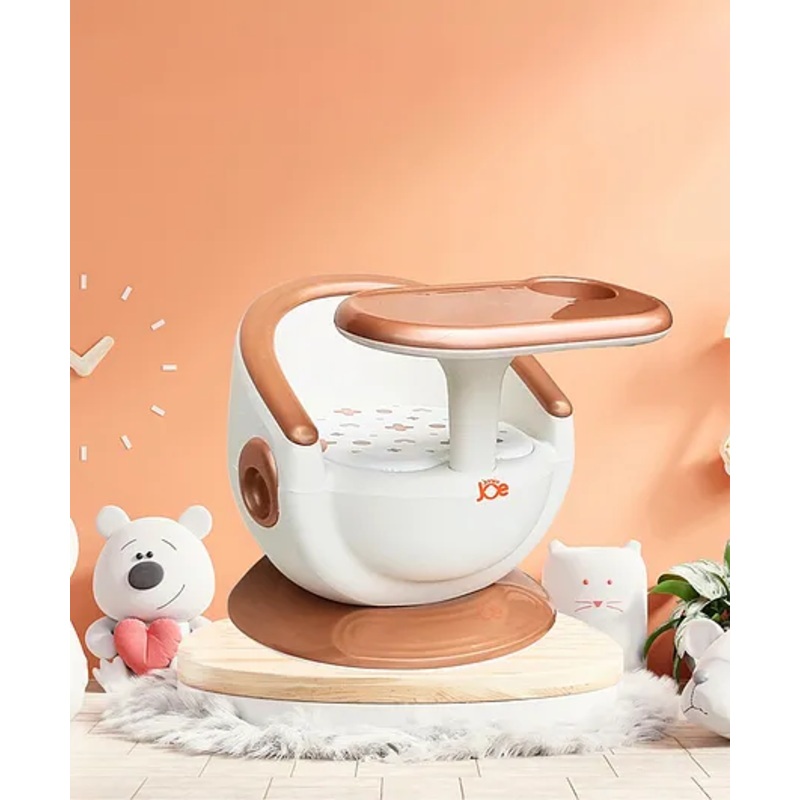 Junior Joe 3-in-1 Baby Booster Chair with Feeding Tray  Peach & Cream