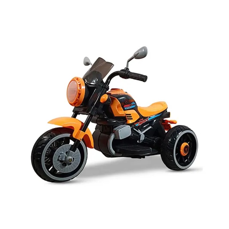 Kidsmate Rapid Racer 3-Wheel Electric Ride-On Bike for Kids | Rechargeable Battery Operated Bike For Kids | USB MP3 Player, Horn & Lights | Dual Direction Kids Bike of Ages 3-5 Yrs – Orange