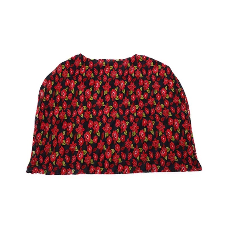 Lulamom Poncho Style Nursing Cover with Buttons Floral Print  – Red Black