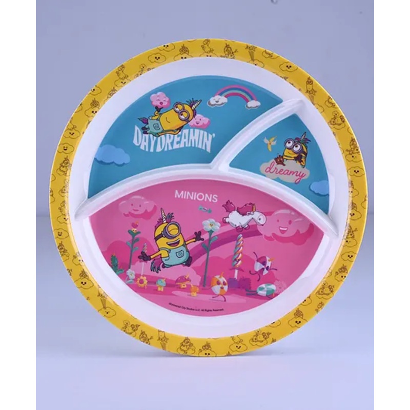Servewell 3 Partition Plate Minions Theme – Pink