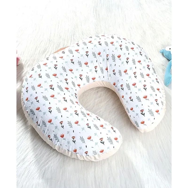 SOVANA Baby Feeding & Nursing pillow with Removable Cotton Cover-  Ferns & Roses