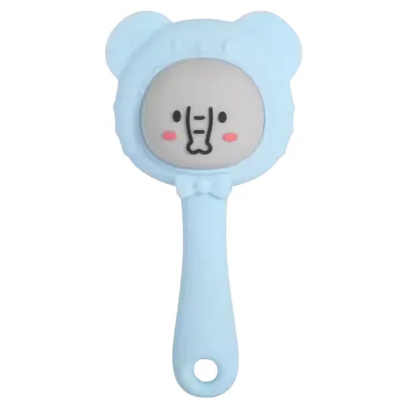 The little lookers Baby Silicone Teether Cum Rattle Safe, Soothing & Fun For Teething Infants – Blue