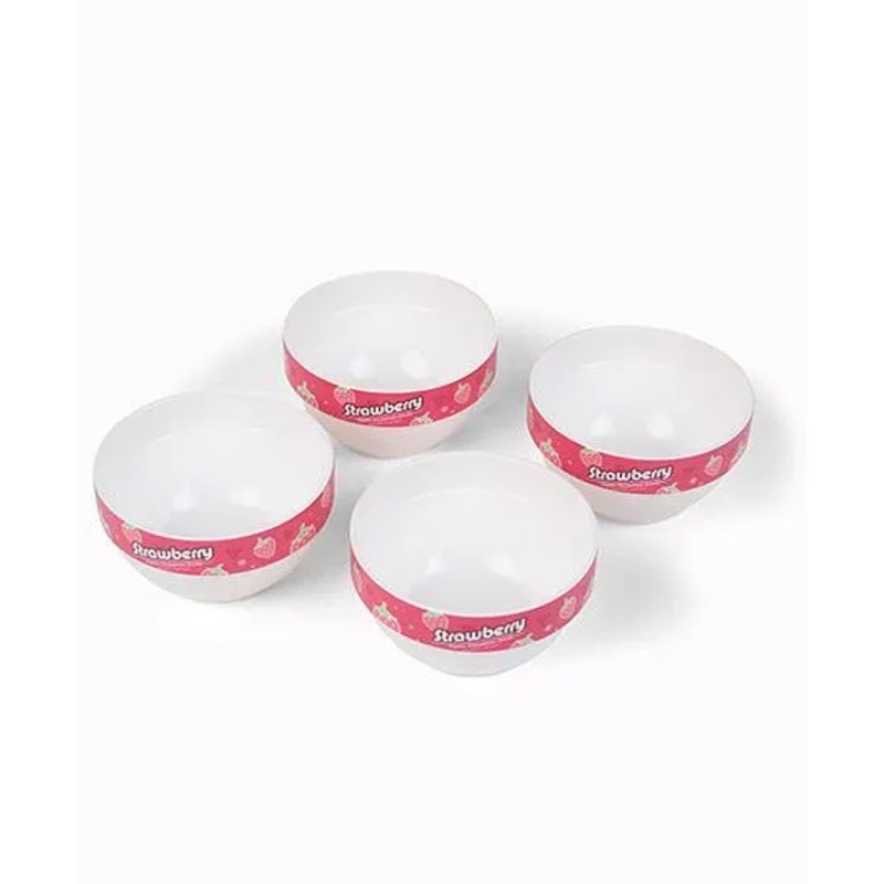 Baby Feeding Bowl Strawberry Print Pack Of 4 – Pink