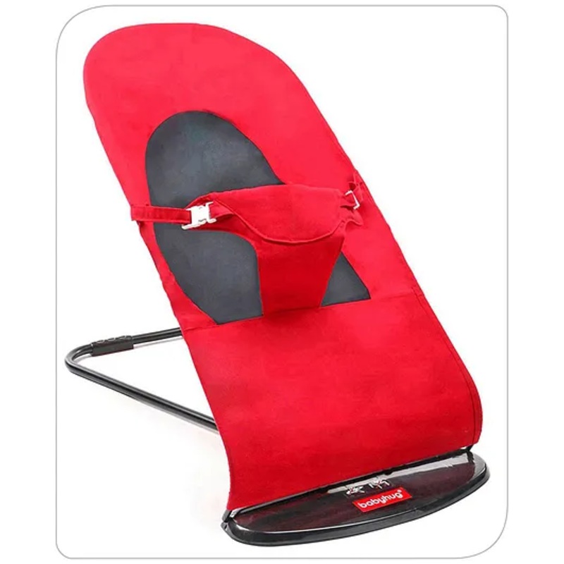 Babyhug Light Weight Baby Bouncer with Safety Harness – Red Black