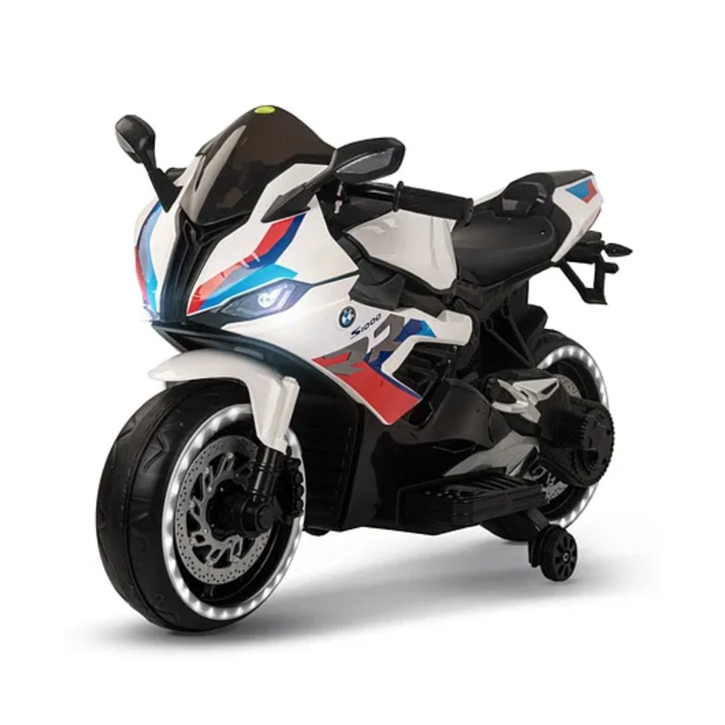 Baybee Bravo Kids Rechargeable Battery Operated Ride on Bike for Kids with Music USB Port & LED Lights Electric Bike for Kids – White